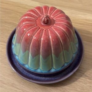 Anthropologie Purple Ceramic Butter Dish